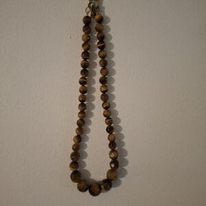 Women's Natural Tiger Eye Faceted Beaded Necklace